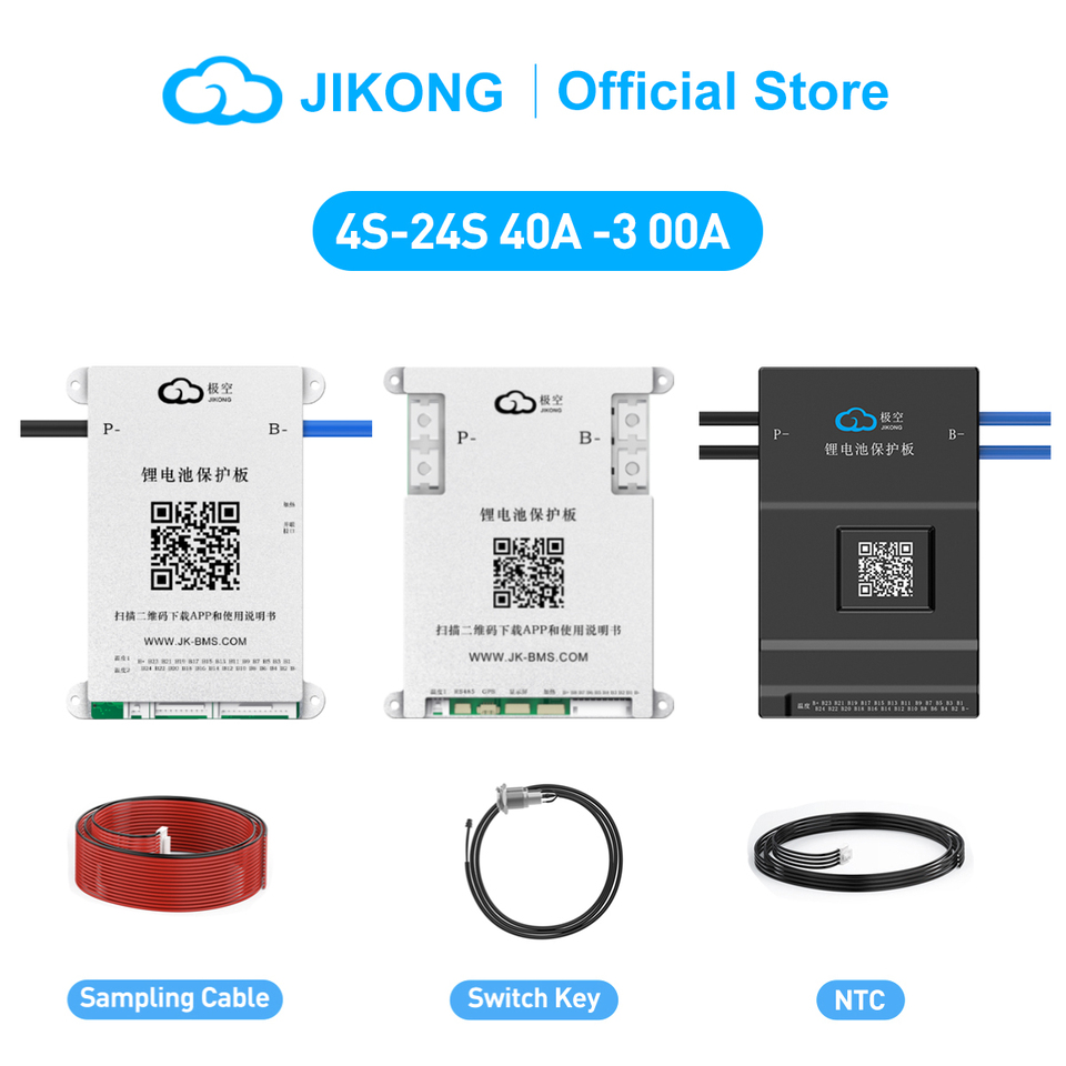 JIKONG Lifepo4 Li-Ion Lto Battery 100A  200A 300A  Active Balancer Smart BMS 4S 5S 6S 7S 8S 12V 24V Active Balance Current1A 2A