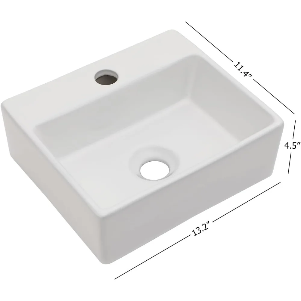 Bathroom Furniture Wall Mounted Hanging Small Container Sink Dresser Sink With Faucet Holes Sinks Fixture Home Improvement 4