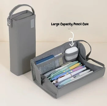 Astuccio per matite a larga apertura, grande capacità, multifunzionale, per studenti, resistente ed ecologico.
