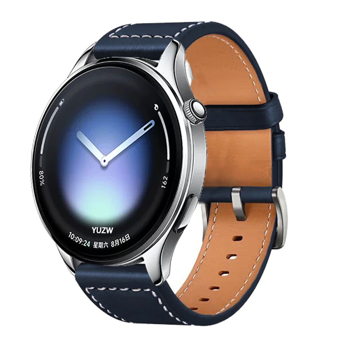 Premium 22mm Leather Silicone Watch Band - Compatible Replacement Bracelet Correa