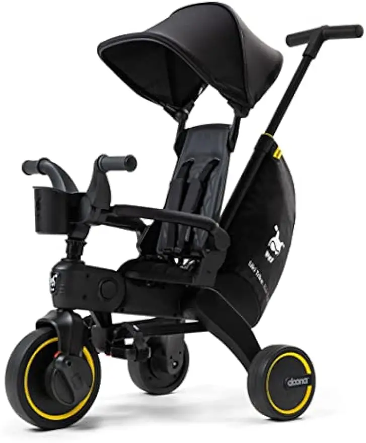 

Doona Liki Trike Midnight Edition - Foldable Push Trike and Kid's Tricycle for Ages 10 Months to 3 Years, Midnight