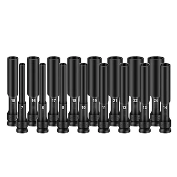 1/2 Drive Socket Impact Wrench Hex Socket Head 8-24mm Adapter Spanner Converter Nozzles Nut Driver Bit Set Hand Tools