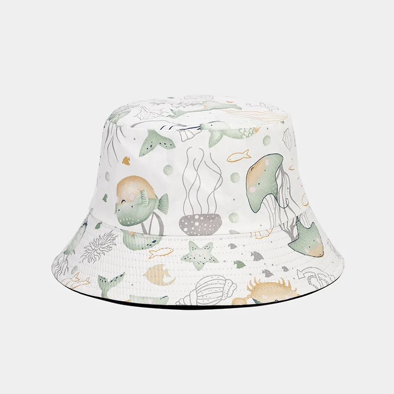 

Four Seasons Cotton Cartoon Print Bucket Hat Fisherman Hat Outdoor Travel Sun Cap For Men And Women 166