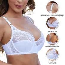  Women Bras Fashion Sexy Lace Bra Push Up Plus Size Bralette Thin Cup Underwire Bras Underwire Lingerie Underwear Top C D Cup 
