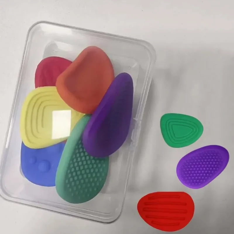 6pcs/Set Children's Sensory Educational Toy Fidget Toys Color Silicone Stone for Autism Kids Adults Emotional Stress Relief Toys 6