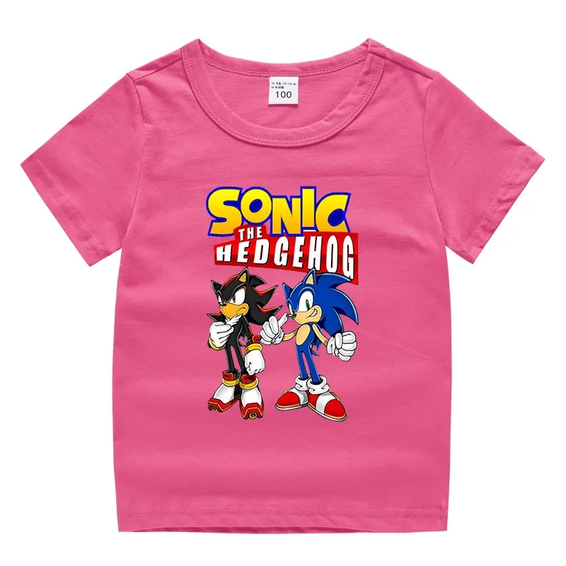 

children's clothing Sonic short-sleeved T-shirt boys and girls cotton bottoming shirt half-sleeved T-shirt children's tops