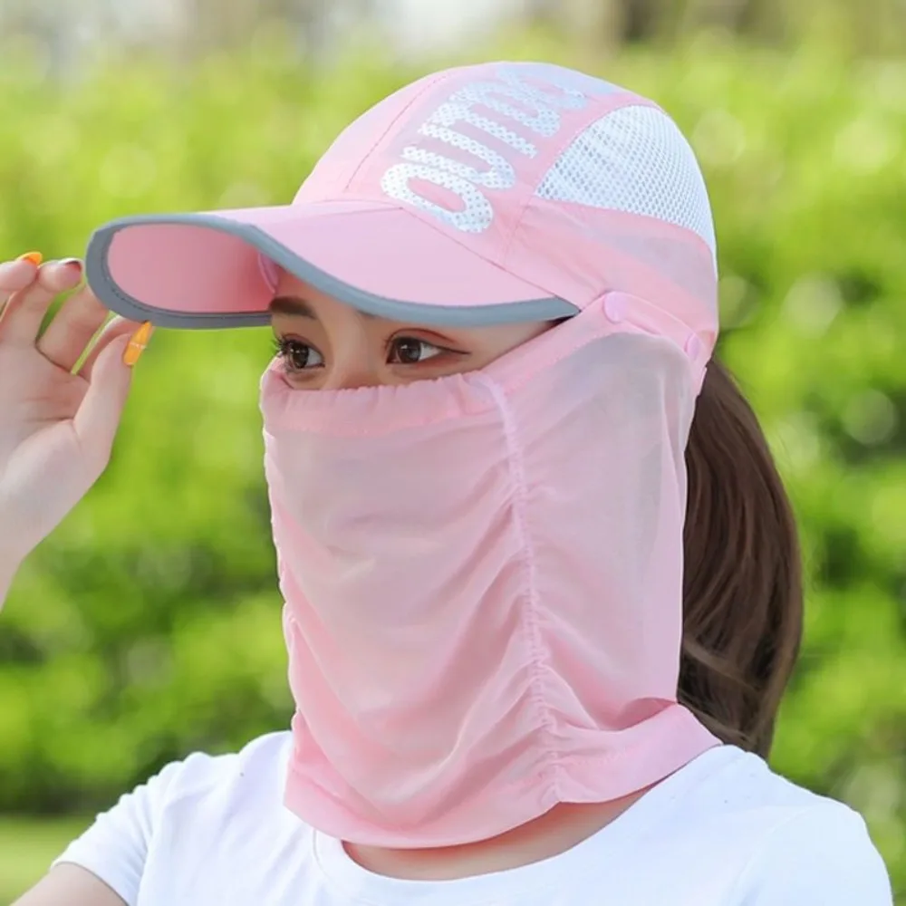 사이클링 목 보호대 목 보호대 선캡 속건성 탈부착 가능한 페이스 쉴드 캡 방풍 쿨 선쉐이드 모자 여성용