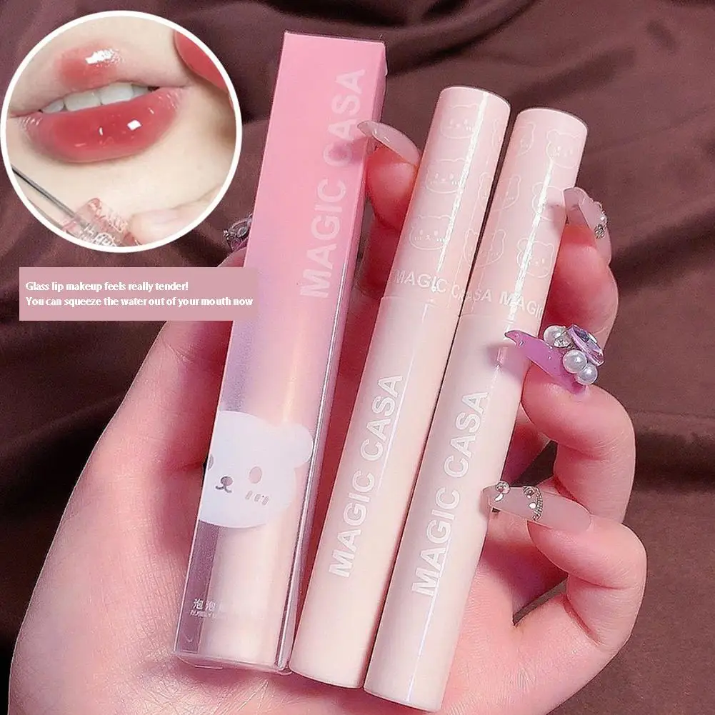 

New 6 Colors Mirror Jelly Lip Gloss Moisturizing Water Tint Liquid Waterproof Cosmetics Makeup Lipstick Red Lips Glossy Las U6H8