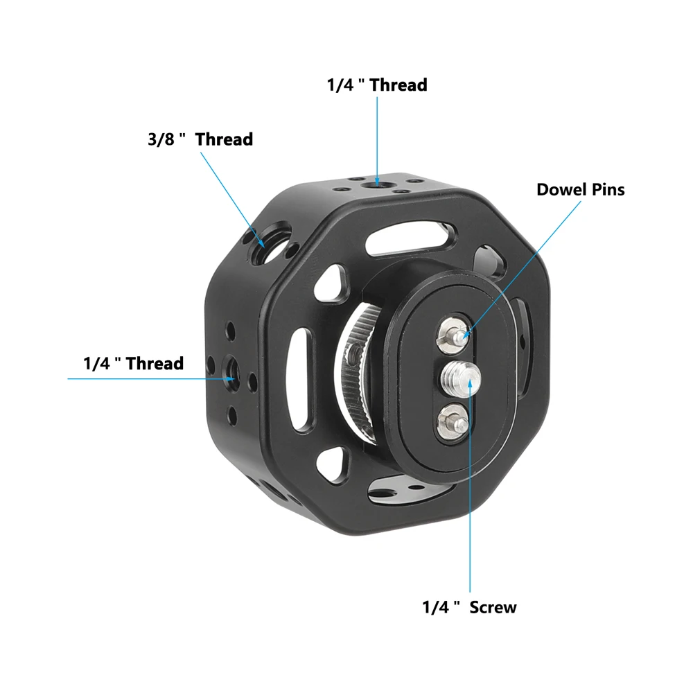 Camera Round Side Handgrip with 1/4"-20 Thumbscrew Mount Rosette Arri Style Hand