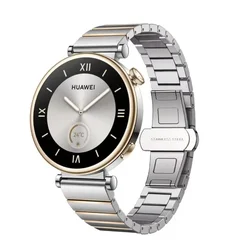 Luxury 18mm Original Metal Replacement Strap for 18mm Width (Silver gold)