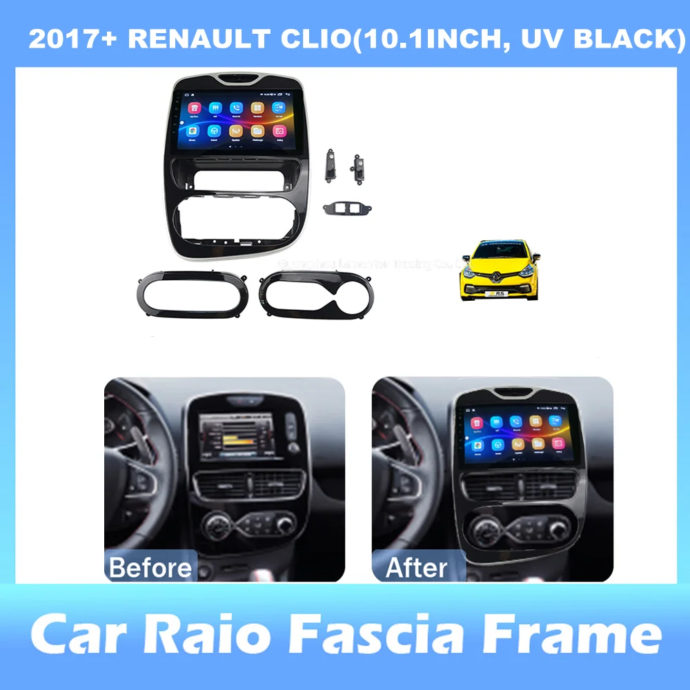 Cadre vidéo 10 pour Renault Clio 4 2016-2019, panneau audio, lecteur,  support de carte Prada, fil trempé, accessoires avec fil - AliExpress