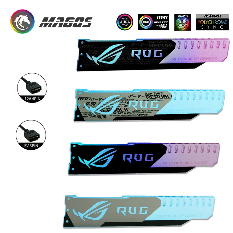 Suporte para Placa Gráfica Suporte para Placa de Vídeo Asus Msi Gigabyte Asrock 5v Argb m b Aura 3pin 4pin Sync 275*50*8 mm - Imagem 5