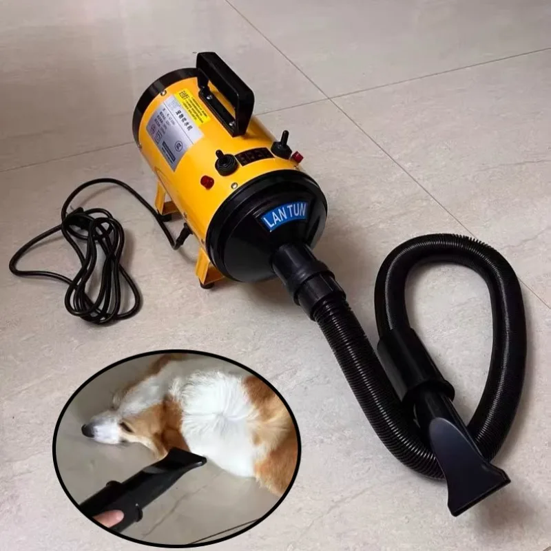 High Power Quick Drying Professional Dog Hair Dryer Adjustment Hot Cold Brush Air Blow Dryer Dog Supplies Household
