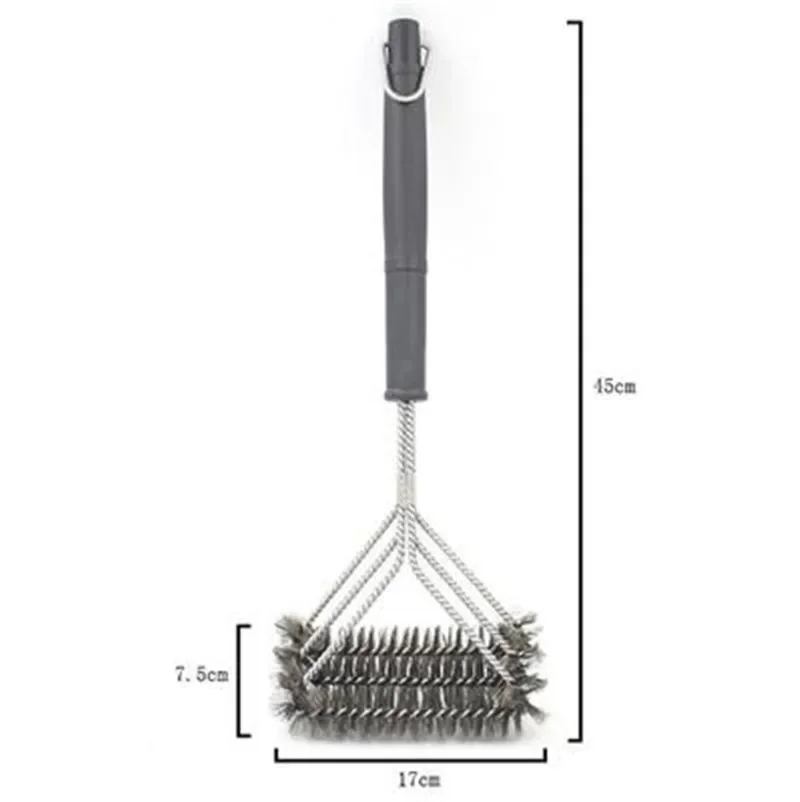 Grill Cleaning Brush BBQ tool Grill Brush 3 Stainless Steel Brushes In 1 Provides Effortless Cleanin pizza furnace stove brush