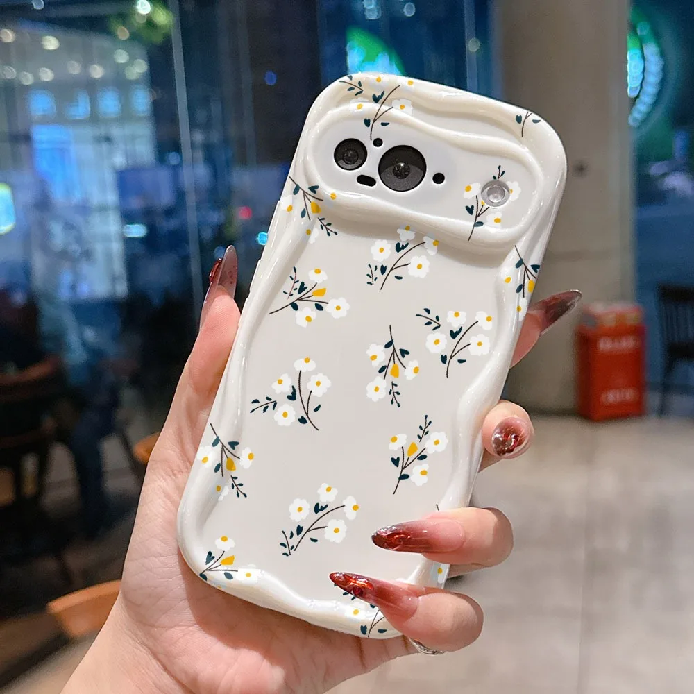 Minimalist White Flower Design Soft TPU Phone Case