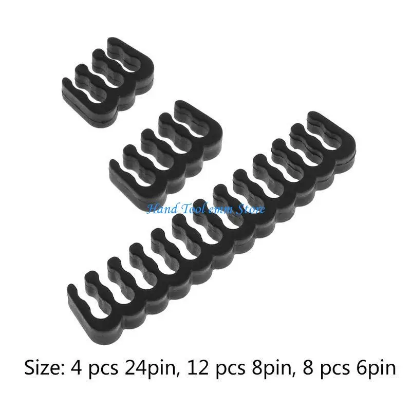 H37F 4 x 24핀, 12 x 8핀, 8 x 6핀 연장 케이블 빗 케이블 관리(24PCS)