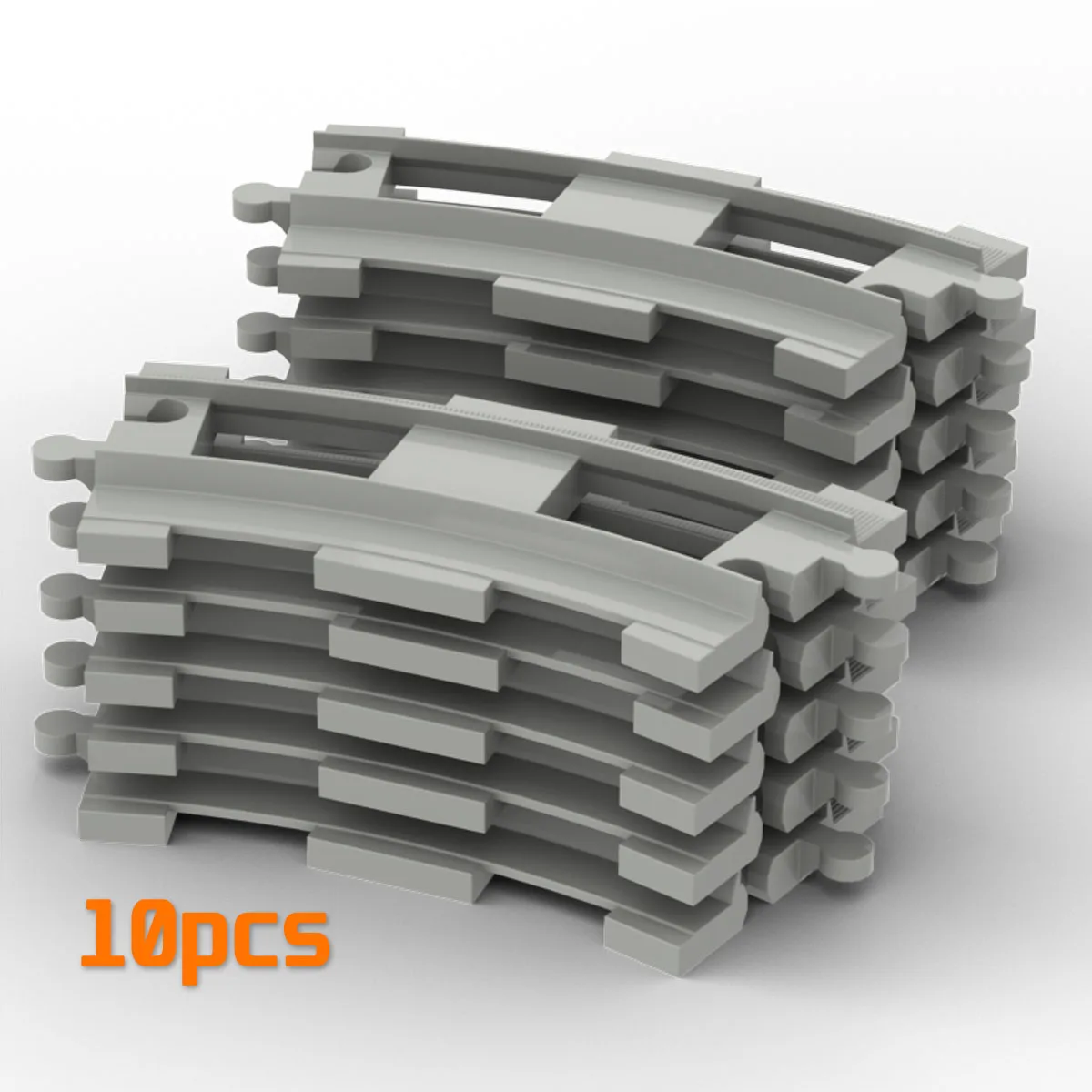 Big Building Block Light Gray Railroad Track Compatible Duplo Trains Parts kit Platform Curved Track Toy Set For Children's Gift — view 2