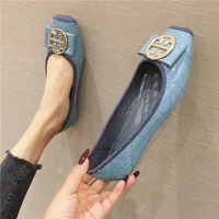 2023 Spring New Korean Versatile Flat Women's Shoes Fashion Square Head Large Size Short Mouth Casual Women's Shoes 35-41 1