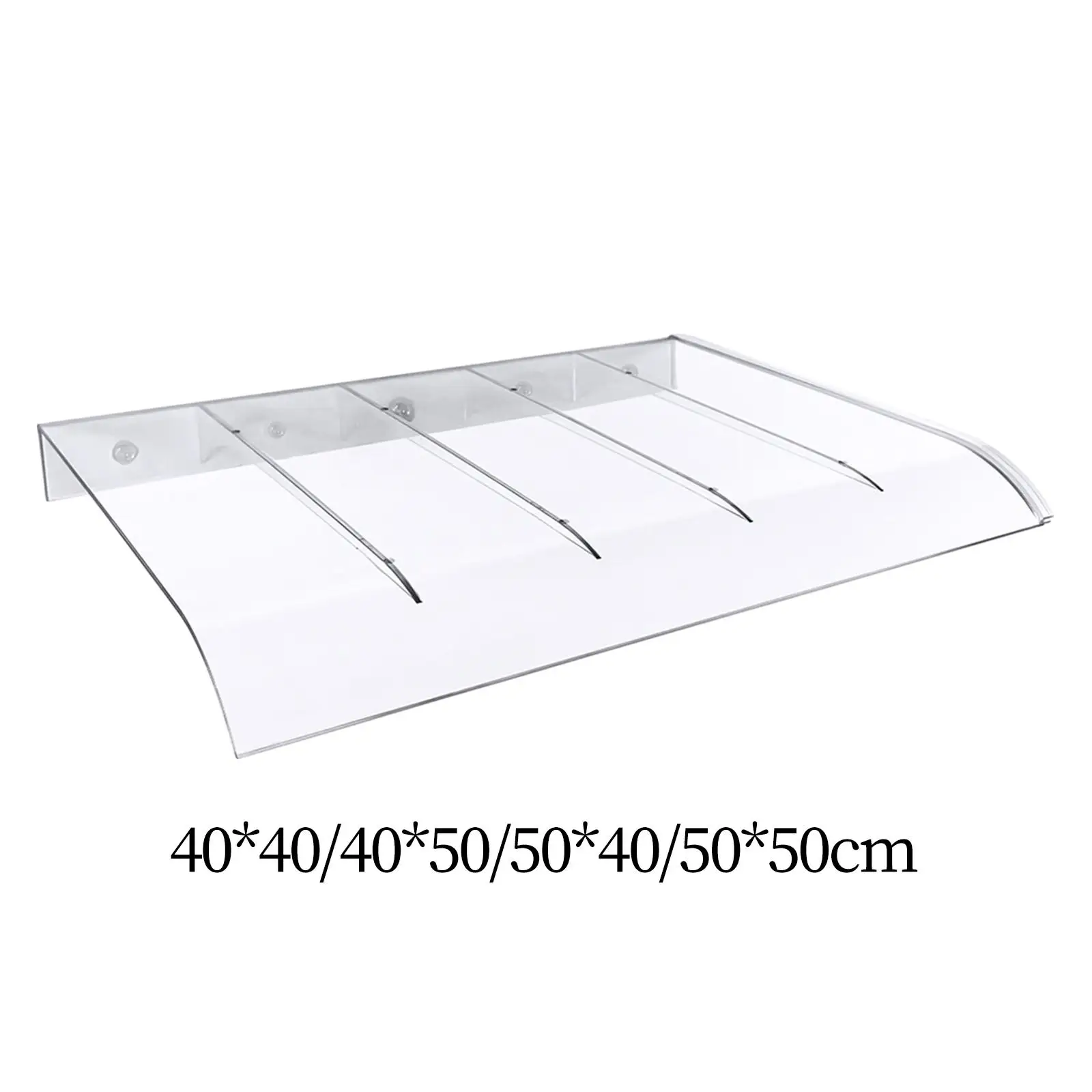 

Window Awning PC Exterior Awning Door Canopy No Pole Needed Transparent Front Door Awning for Garden Outside Balcony Roof Yard