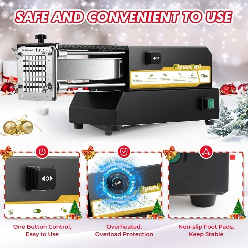 Christmas.French Fry Cutter Electric Potato Cutter Stainless Steel Professional With 4 Blades For Commercial & Cucumbers