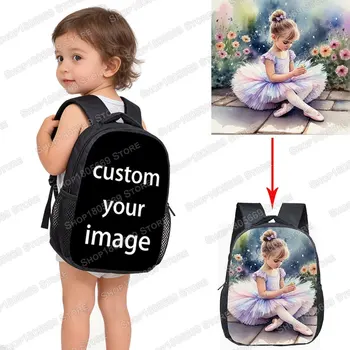 12 Inch Custom Children School Bags for 2-4 Years Old Boys Girls Kindergarten Backpack Baby Toddler Bags Kids Bookbag Gift 1
