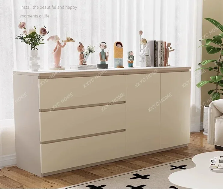 

Настенный шкаф-сервант с каменными пластинами, встроенный стеллаж для хранения, шкафы из массива дерева, современный минималистичный шкаф для чая в гостиной