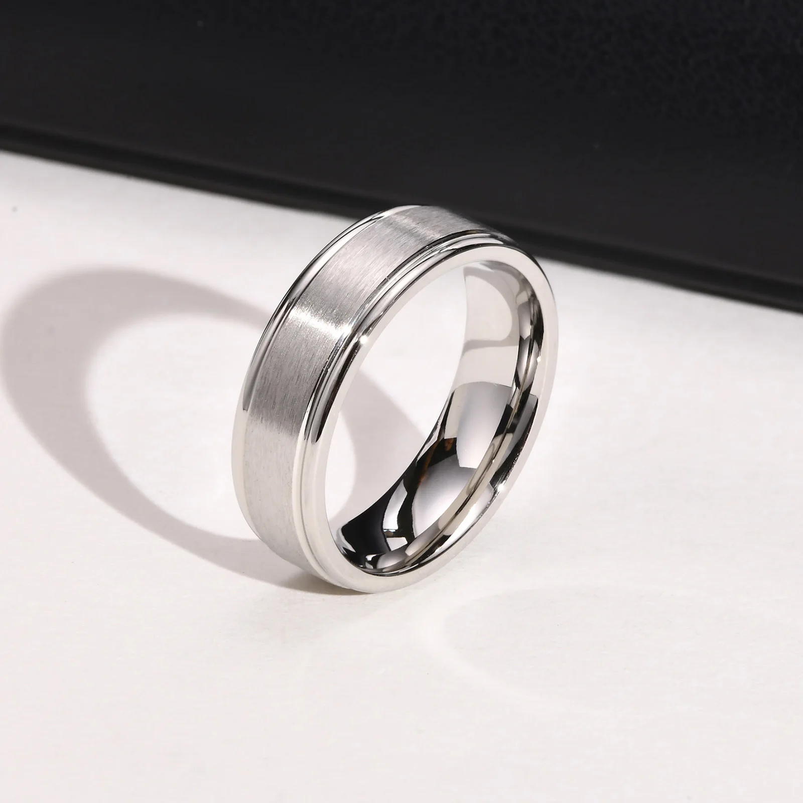 Man Stainless Steel Ring Mattesurface Finger Band, Classic Simple Wedding Birthday Party Dad Boyfriend  Valentine's Day Gift 3