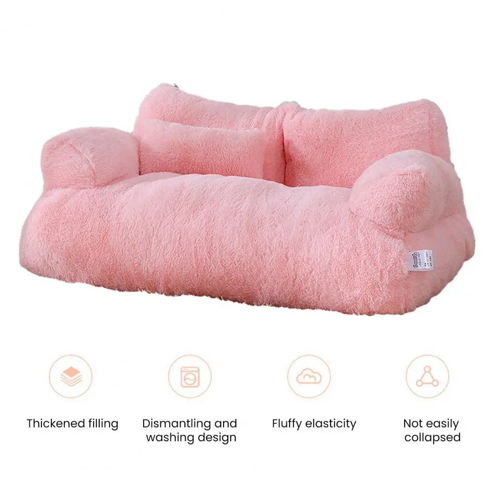 

Dog Couch Soft Comfortable Pet Sofa Bed with Removable Washable Cover Non-slip Cat Sleeping Cushion Fluffy Plush Dog for Cozy