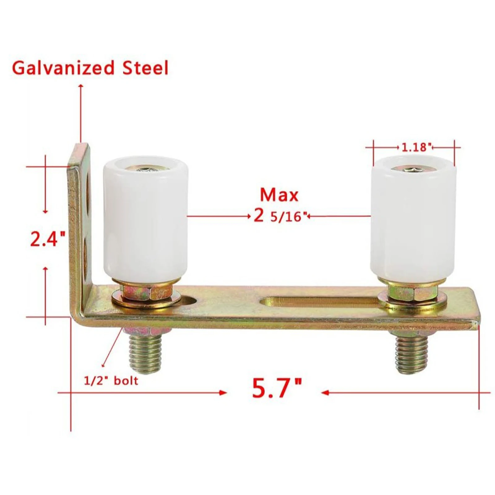 Gate Rollers Sturdy Wear Resistant Convenient with L Shape Bracket Sliding Gate Nylon Rollers for Fences Home Yard Sliding Door sliding door roller sliding door pulley