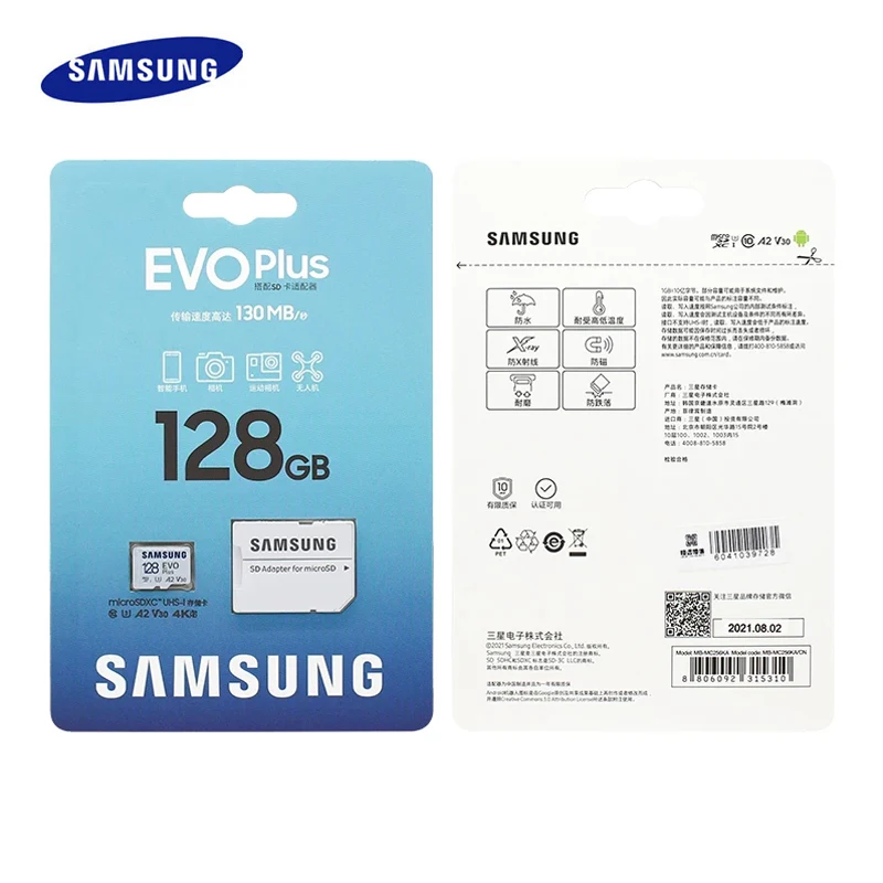 Samsung-cartão de Memória Micro sd 130mb 64gb 128gb 64gb 128gb 4k C10 u1 a1 a2 u3 V30 Micro sd Evo Plus - Imagem 5
