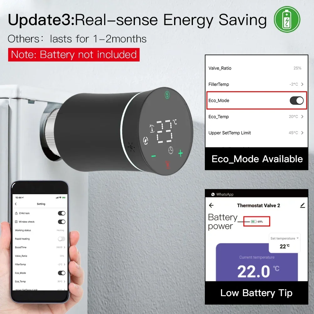 MOES ZigBee 3,0 TRV Thermostat Tuya Heizkörper Antrieb Ventil Smart Programmierbare Temperatur Controller Alexa Google Voice Control