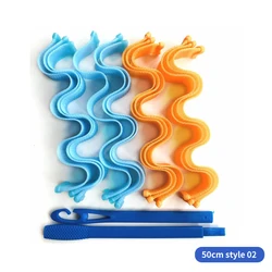 Heatless Hair Curlers - No Heat Ribbon Rollers Kit with Soft Headband for Effortless Styling (12pcs 50cm wave 2)