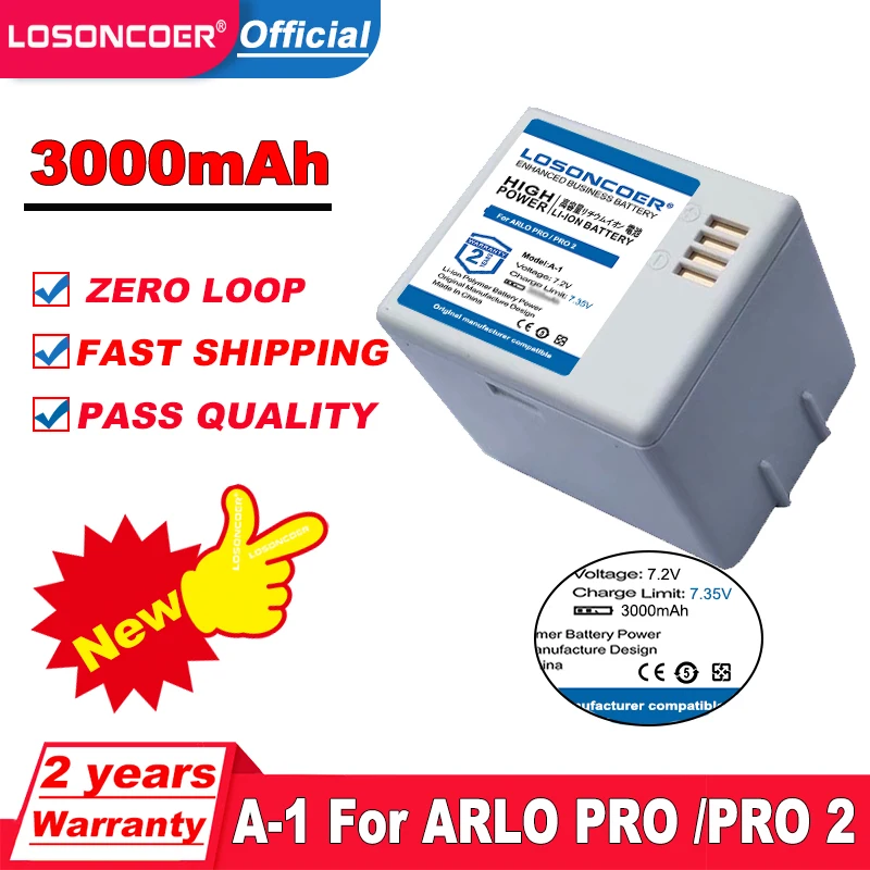 3000mAh A-1 Battery For ARLO PRO /PRO 2 Security Camera VMA4400 VMS4230P NETGEAR | Электроника
