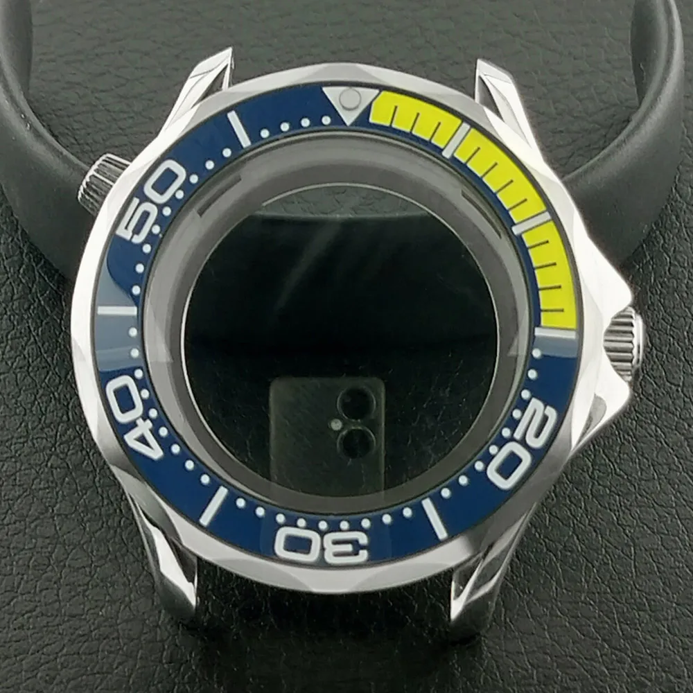 Men's 42mm Mechanical Watch Case with Luminous Dial and Assembled Parts