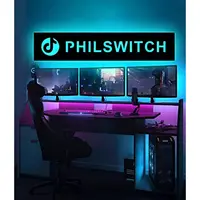 Personalized Gamer Tag for Twitch Wall Lamp Custom Wooden LED USB Night Light Remote Control to Change Color Gamer Tag Neon Sign 1