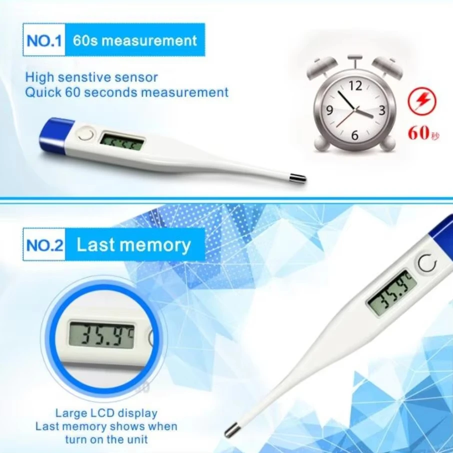 Digital Thermometer Clinical Oral Underarm Rectal Test Baby Adult Fever Temperature Basal Rigid Tip 1 PC digital thermometer