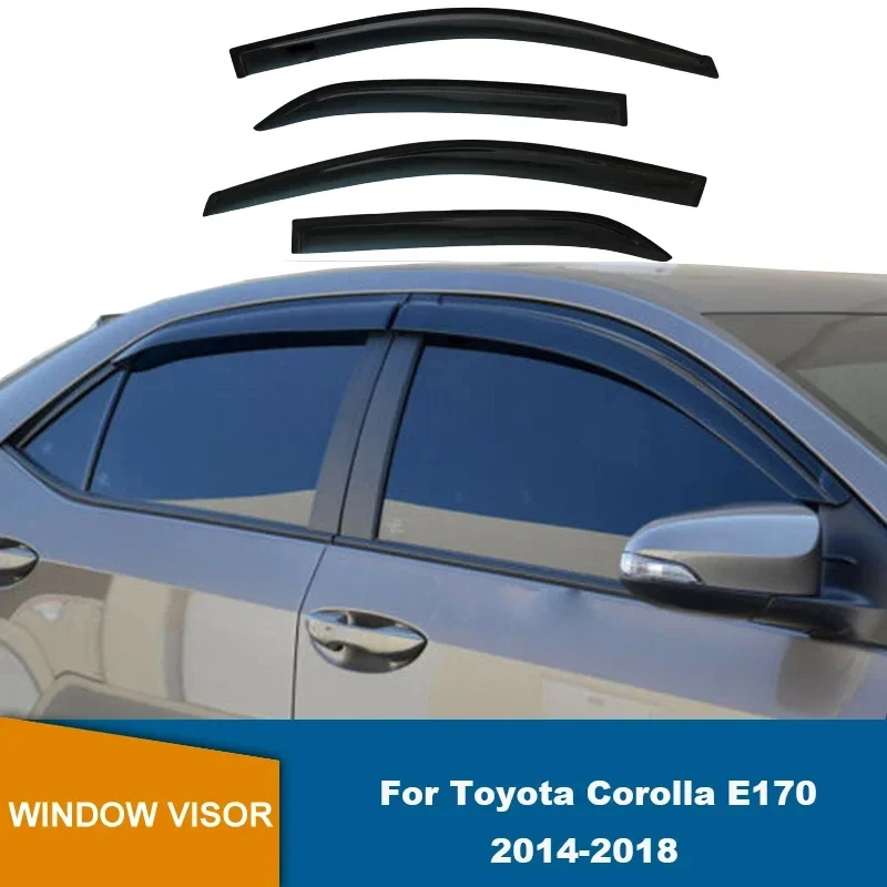 

Side Window Deflectors For Toyota Corolla E170 2014 2015 2016 2017 2018 Window Visors Wind Deflector Sun Guard Rain Vent Cover