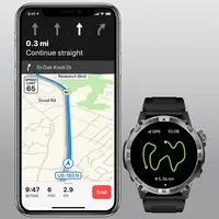 Km TH EDGE-Montre intelligente de sport pour homme, GPS, affichage Amoled, AOD, appel Bluetooth, baromètre d'altitude, boussole, étanche IP68, 1.43 5