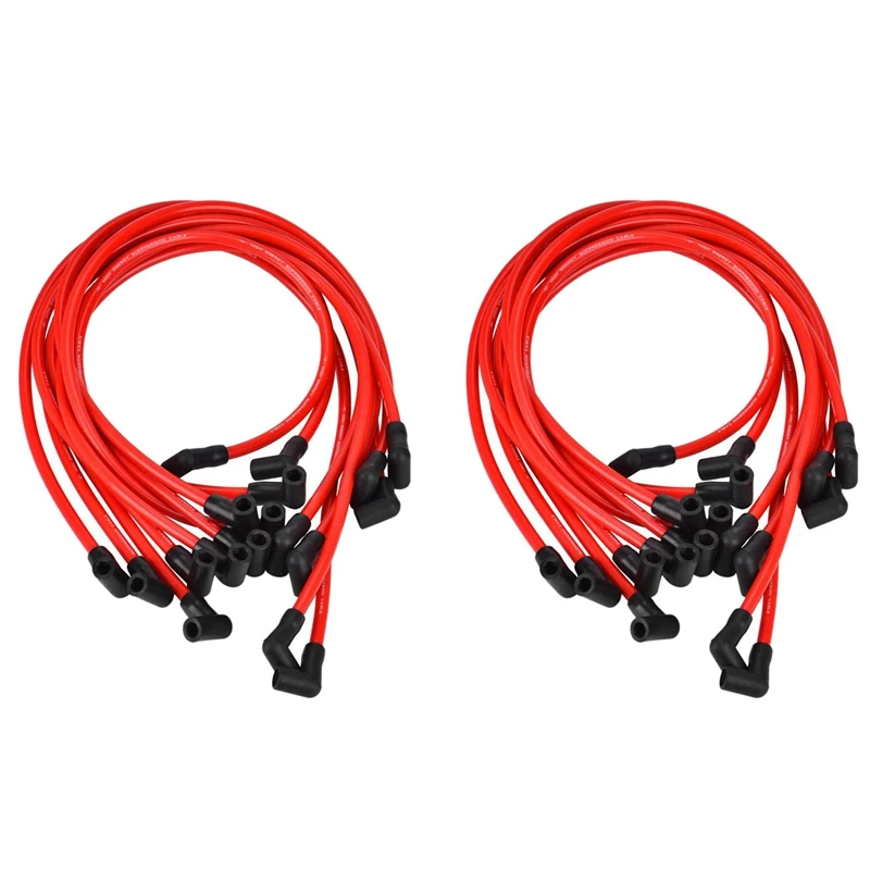 

2Set 10.5MM Spark Plug Wire Set, SP10-390-1010 High Performance Ignition Wire For Chevrolet AM General Isuzu HEI SBC BBC