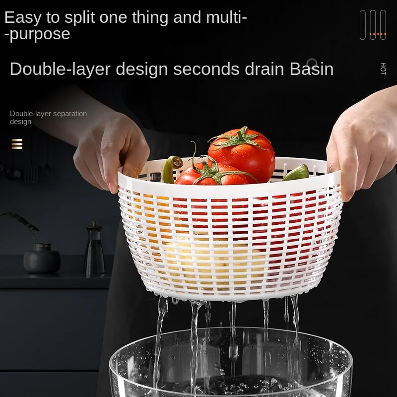 Vegetable Dehydrator Electric Quick Cleaning Dryer Fruit and Vegetable Dry and Wet Separation Draining Salad Spinner Home Gadget vegetable dehydrator