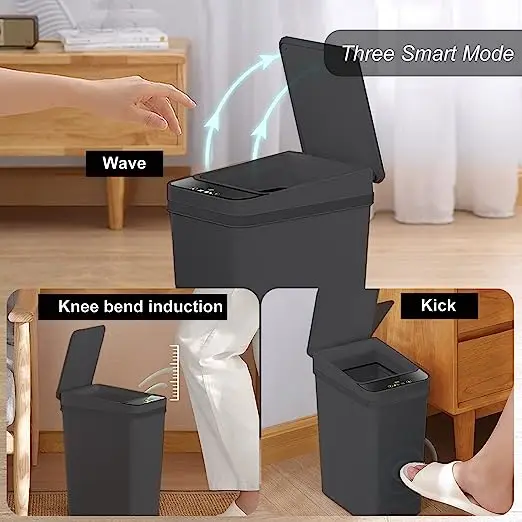 Smart Trash Can 12L Waterproof Automatic Sensor Garbage Can for Bathroom Kitchen Toilet Motion Sensor Trash Smart Home trash can