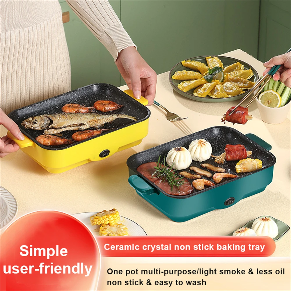 Multifunctional Electric BBQ Grill 26cm Square Mini Baking Tray Pancake Steak Wok Kitchen Fry Pan barbecue grill barbecue electric stove barbecue stove