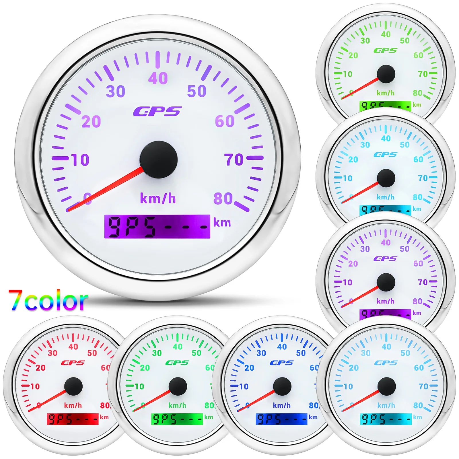 85mm-Gps-Speedometer-7-Color-Backlight-LCD-Display-Waterproof-Car-Meter ...