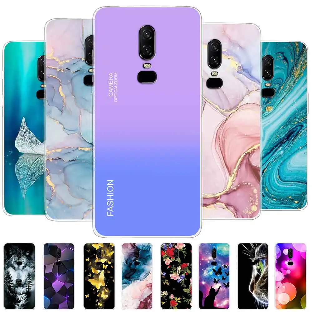 Per Oneplus 6 Cover Cover Marble Silicone Trasparente Tpu Morbido Per Oneplus 6T Phone Fundas Case Foroneplus6 6T Coque Shell Bumper