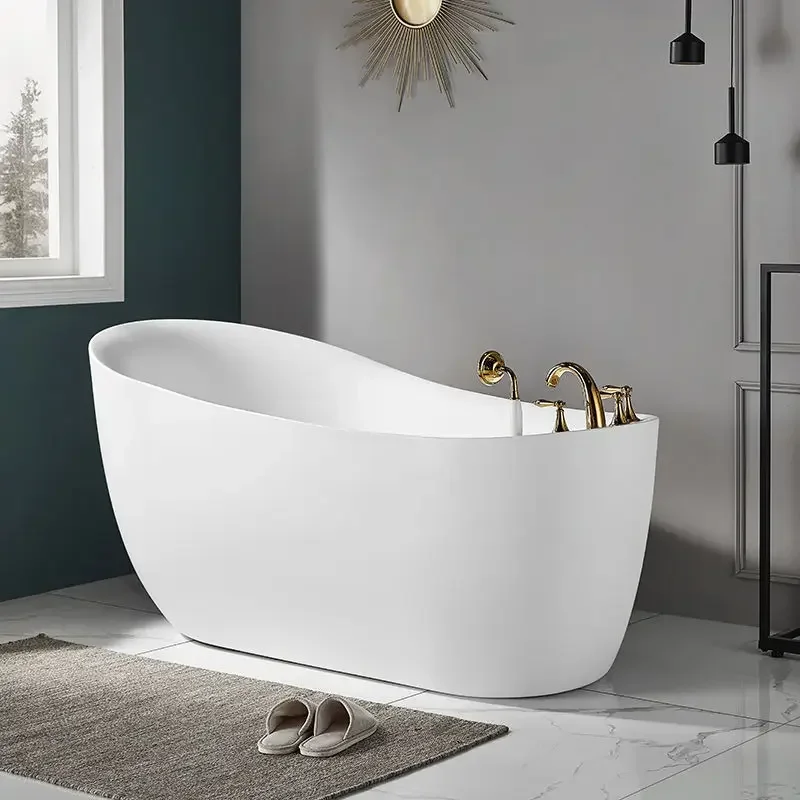 Modern Interior Free Stand Alone Acrylic Bathtub Bath Tub Bathroom Freestanding Alone Soaking Bathtubs 2