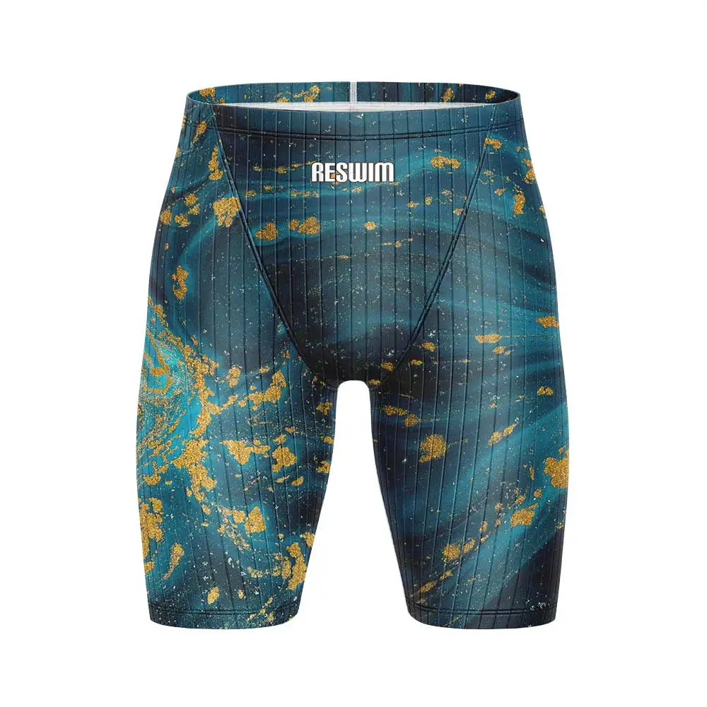 Men Swim Jammer Swimsuit Shorts Swimming Trunks Athletic Training Swimwear Surfing Beach