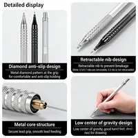 JOMPENS Metal Mechanical Pencil 0.7/0.9/0.3mm Refill Low Center of Gravity Lead Automatic Pencil Art Painting Writing Stationery 3