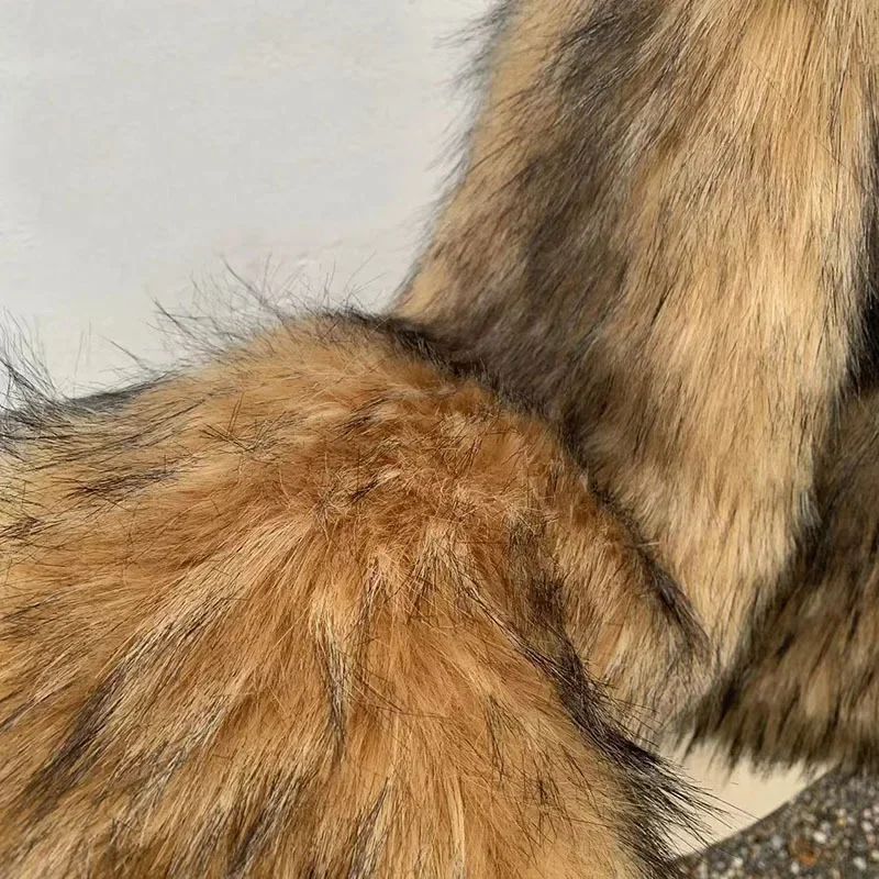 Fur Autumn and Winter New Fashion Coat Women's Leisure Long Sleeve Raccoon Fur Coat