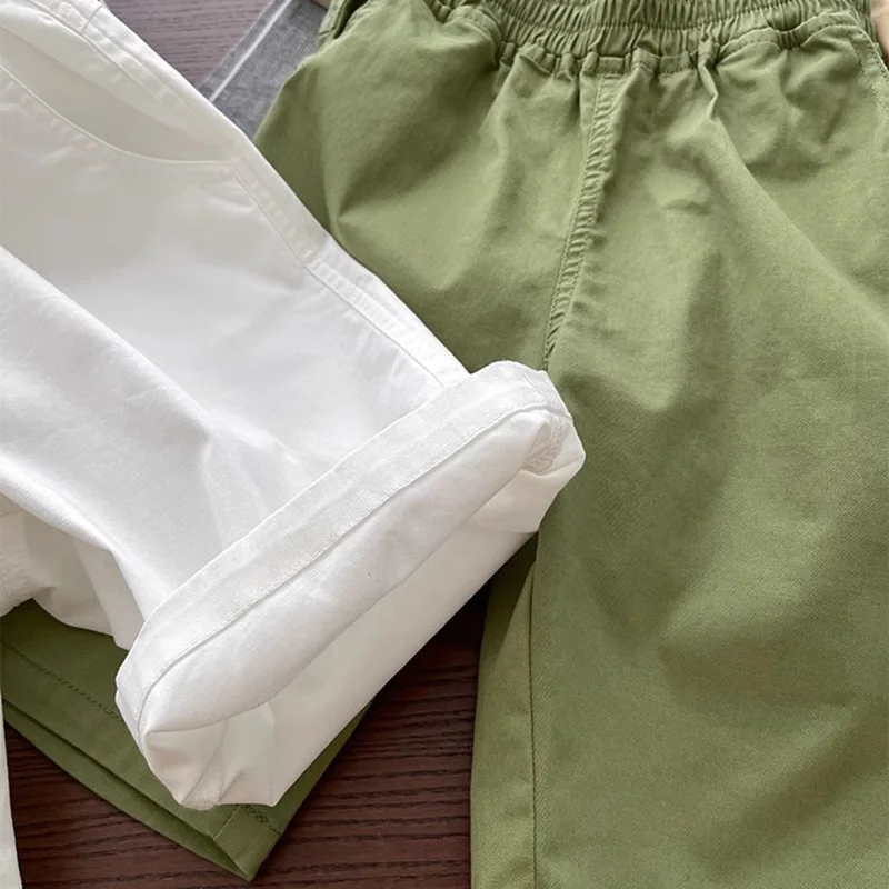 Summer Thin Children Cotton Shorts Solid Color Casual School Boys Beach Shorts