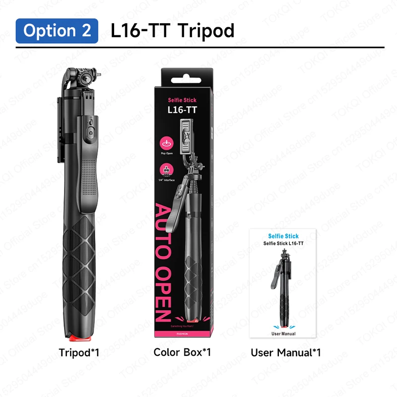 TOKQI L16-TT Pop-up Selfie Stick Tripod Stand For Mobile Phone 360° Rotation Shooting Vlog Extendable, Optional Fill_voghion.com